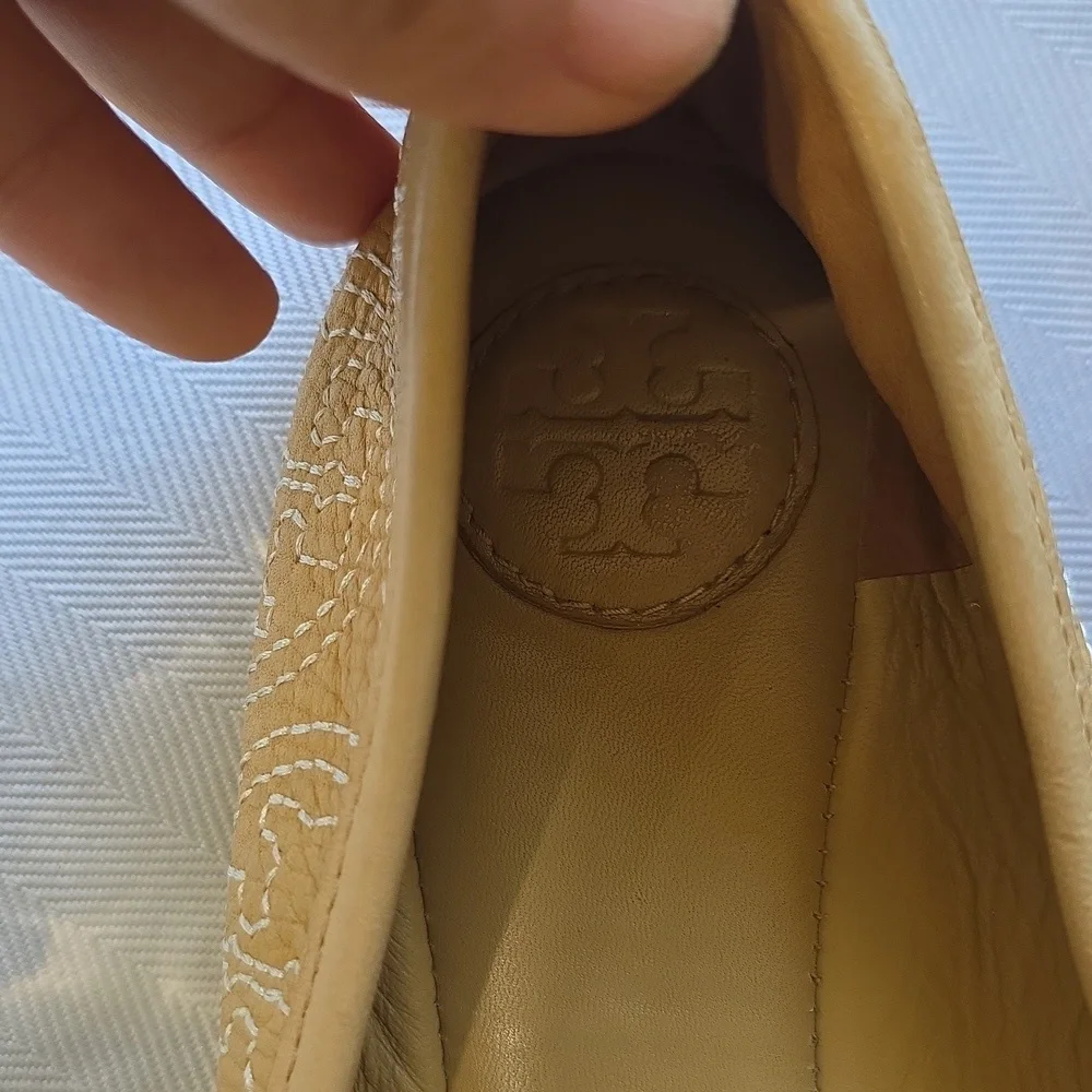 🌸tory Burch Chelsea Gold‎ Ballet Flats 8.5